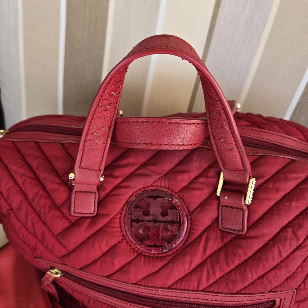 🚫SOLD🚫Nylon Tote Satchel w/ Crossbody Strap - Picture 7 of 9